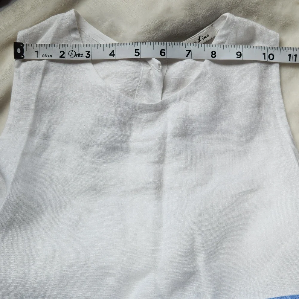 Puro Lino, Toddler 2t-3t Color Block Summer Spring Vacation Linen Dress - Picture 8 of 10